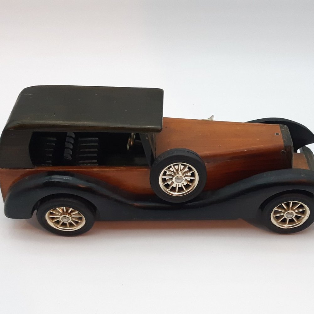 Vintage Wooden Model Car -Roadster by Heritage Mint